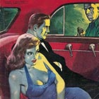 The front cover of ADAM Magazine for April 1955 carried this fictitious
scene, which — although the car shown is newer — probably looked a
lot like what happened when Jimmy Walker and Edith McClain got
taken for a ride in April 1933. 