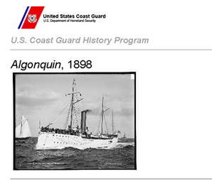 Coast Guard History Program rochure on the Algonquin.