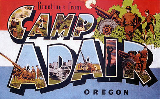 Postcard image from Camp Adair