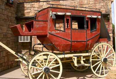 Wells Fargo Concord stagecoach on display in KEab, Utah