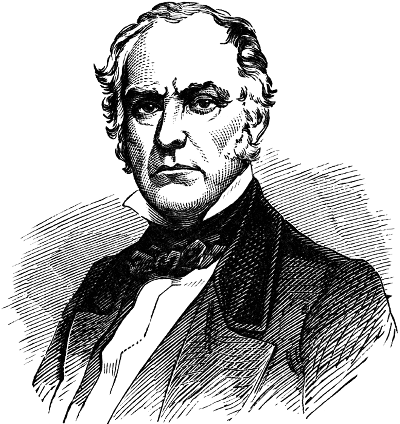 Woodcut image of Edward D. Baker, circa 1855