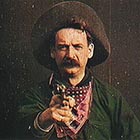 Actor Justus Barnes takes a shot straight into the camera at the end of 
a 10-minute silent Edison Films production called 'The Great Train Robbery,' the filming of which started in November 1903 – two months 
after Bill Miner’s gang tried to rob the train just outside Portland. It’s hard to miss the similarity between Barnes’ character and Bill Miner. 